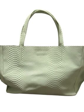 Ampersand as Apostrophe Python Embossed Luxury “Half Tote” in rich Mint Green